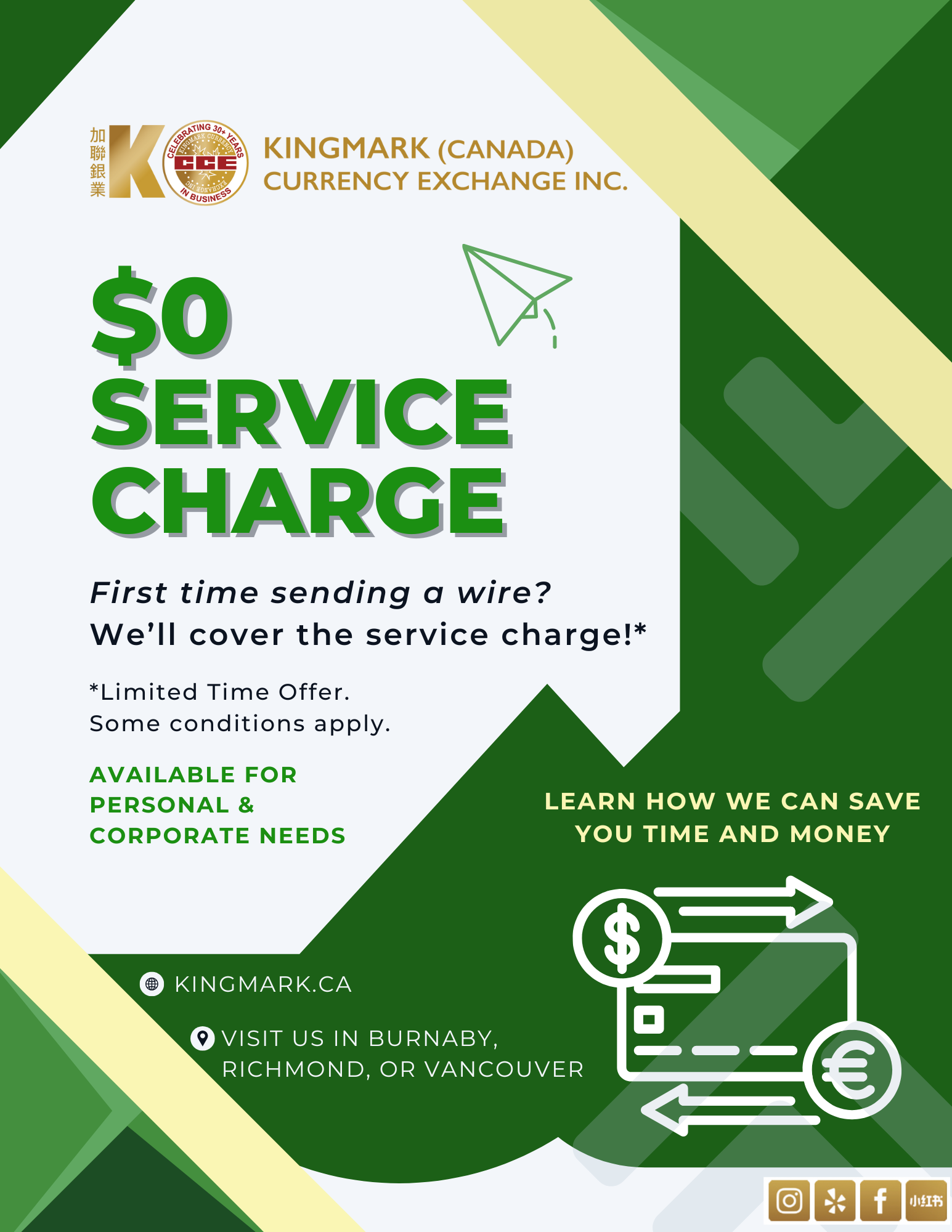 Kingmark Currency – $0 service charge